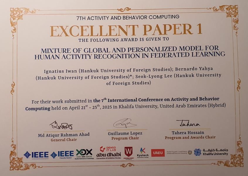 [2025] 제 7회 Activity and Behavior Computing (ABC) Conference 우수 논문상 수상 대표이미지
